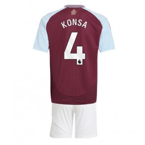 Aston Villa Ezri Konsa #4 Dětské Domácí dres komplet 2024-25 Krátký Rukáv (+ trenýrky)